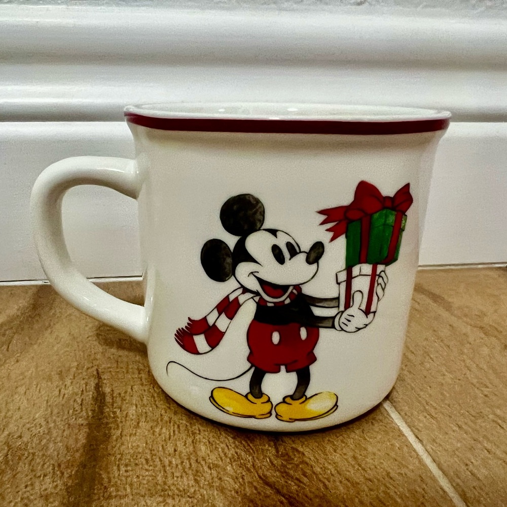 Pottery Barn Disney Mickey Mouse Festive Mug - White, Red, and Green